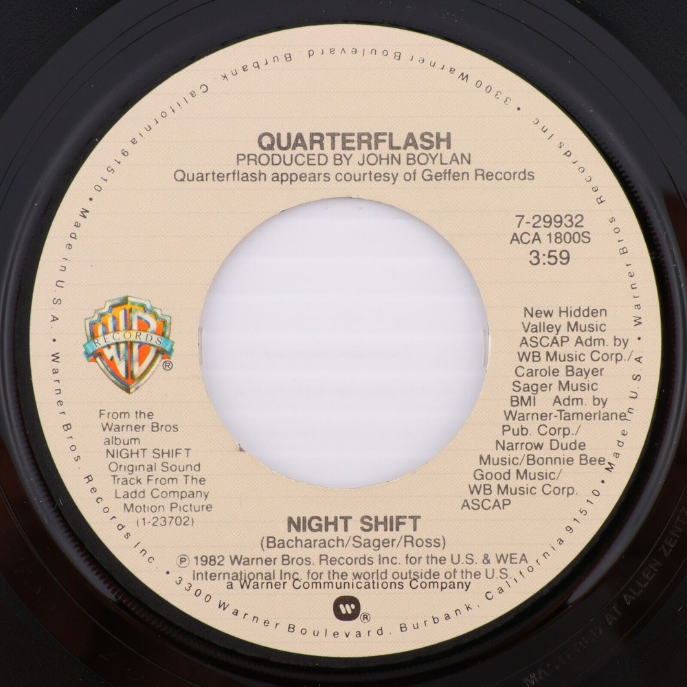 Quarterflash – Night Shift / Love Should Be So Kind 1982 45 rpm 7" Single Record